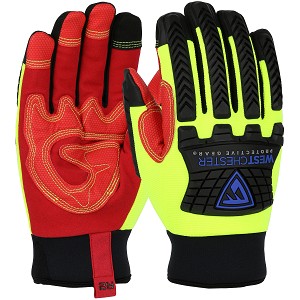 PIP 87811  R2 Safety Rigger Synthetic Leather Double Palm with Silicone Grip and Fabric Back - Insulated 