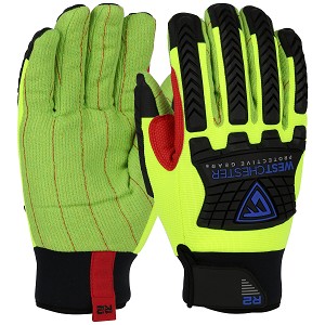 PIP 87812 R2 Safety Rigger Green Corded Palm with Fabric Back and TPR Impact Protection - Insulated & Waterproof 
