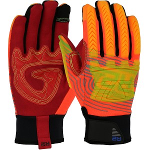 PIP 87840 R2 Safety Rigger Synthetic Leather Reinnforced Palm and Fabric Back - TPR Impact Protection 