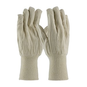 PIP 90-908/5KW Premium Grade Cotton Canvas Single Palm Glove - Extended Knit Wrist 