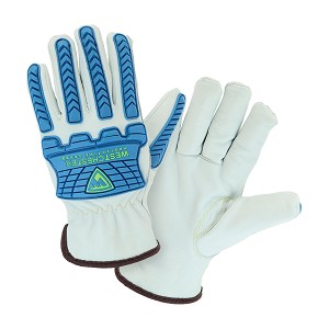 PIP 9120 West Chester Top Grain Sheepskin Leather Drivers Glove with Aramid Blended Lining and TPR Impact Resistance 