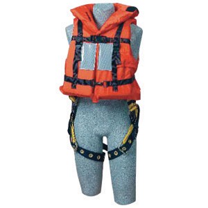 DBI/SALA Off-Shore Orange PVC Foam Lifejacket With Back D-Ring Opening, Foam Filled Head Support Collar, Adjustable Straps, Hinged Back Panel, 62 sq-in Reflective Tape And Safety Whistle (For Use With Harness) 