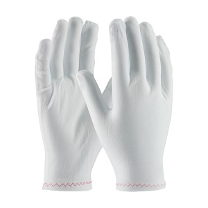 PIP 98-703 CleanTeam Stretch Nylon Inspection Glove with Zig-Zag Stitched Rolled Hem - 9" 
