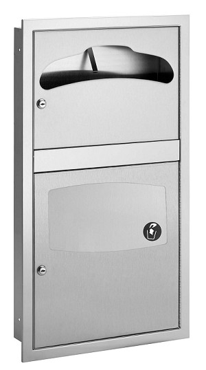 Bradley 5932-100000 Combi Seat Cover/Waste, Semi-Recessed 