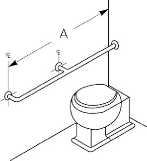 Bradley 8122-003520 Grab Bar- Concealed- 1-1/2 OD x 52 