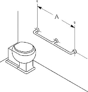 Bradley 8322-002480 Grab Bar- Concealed- 1-1/4 OD x 48 