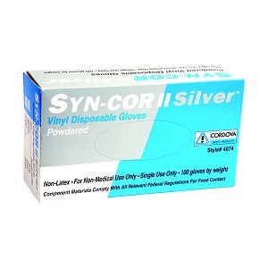 Cordova 4074L Disposable, General Purpose, Vinyl, Powder, 3 mil, Clear 
