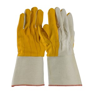 PIP GWB51SI Premium Grade Chore Glove with Double Layer Palm, Canvas Back and Nap-Out Finish - Rubberized Gauntlet Cuff 