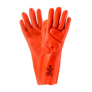 PIP HVO1015 Air Krush PVC Dipped Glove with Interlock Liner, Impact Protection and Rough Finish - 14" 