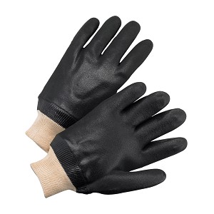 PIP J1007RF PVC Dipped Glove with Jersey Liner and Rough Sandy Finish - Knit Wrist 