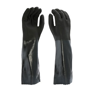 PIP J1087RF PVC Dipped Glove with Jersey Liner and Rough Sandy Finish - 18" Length 