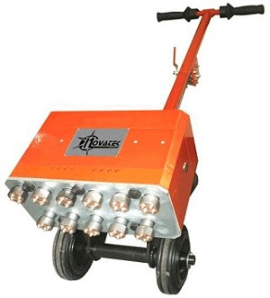 Novatek MHS-11 Concrete Floor Scabbler With Dust Collection Shroud - Pneumatic 